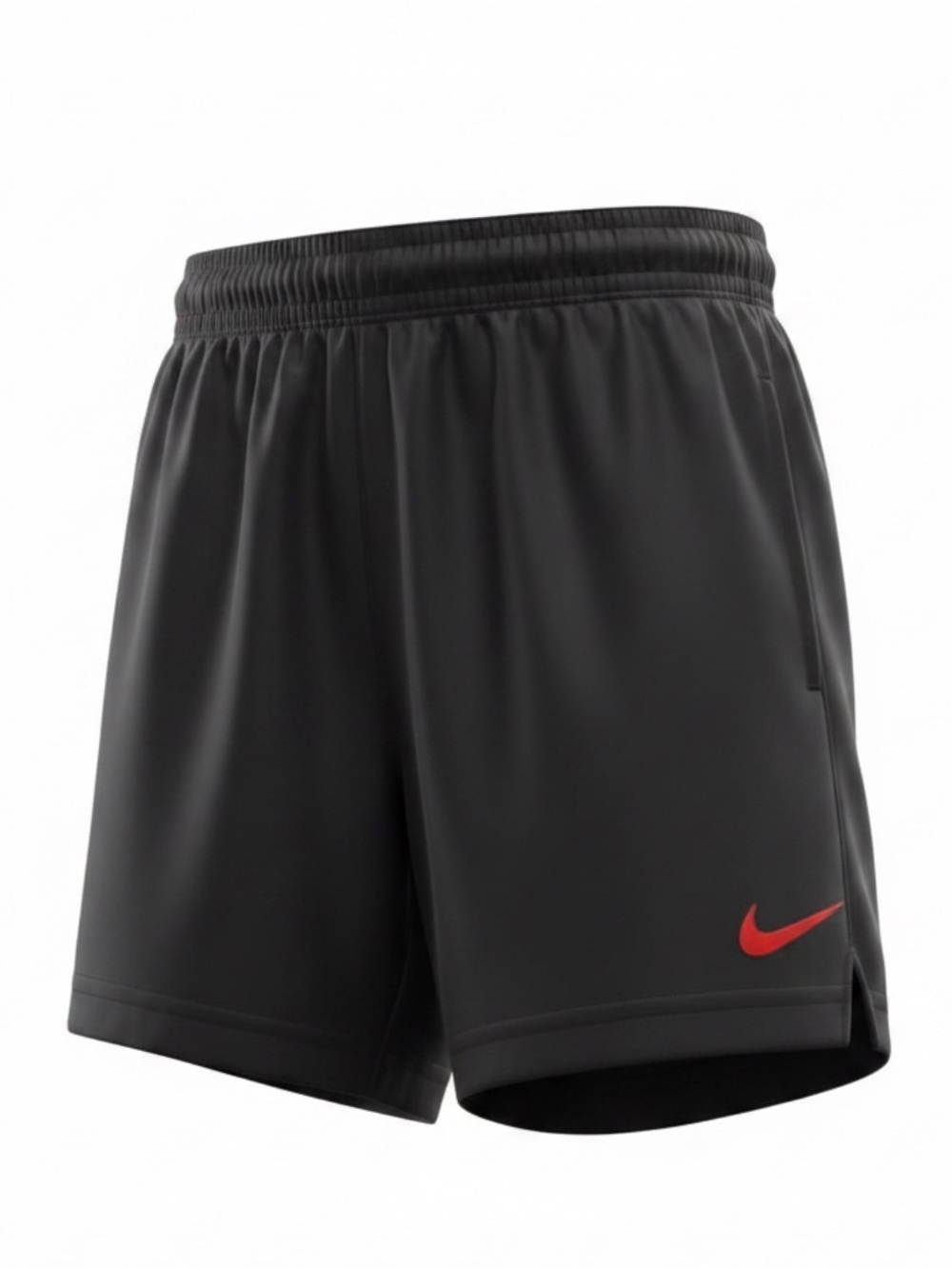 Nike Black Athletic Shorts with Red Swoosh - Kids